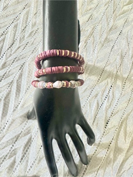 Jewelry - Brown and Multi-Colored handmade beaded bracelets with Gold Accents.
